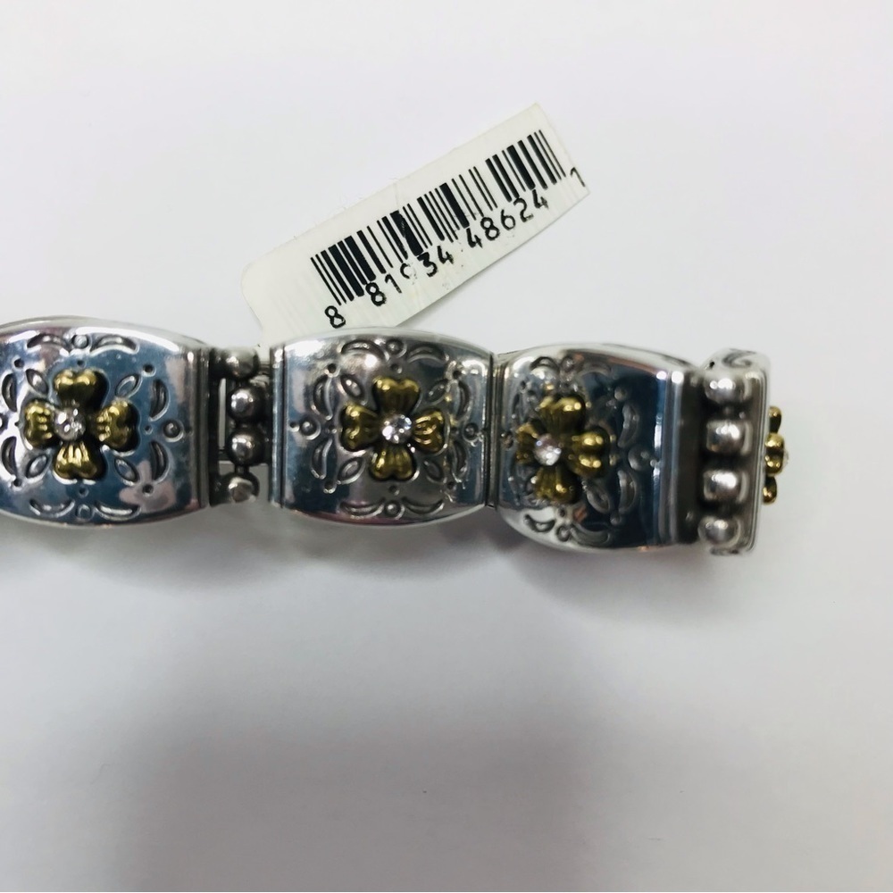 New BRIGHTON Silver Gold Flower Design Bracelet - Picture 5 of 7